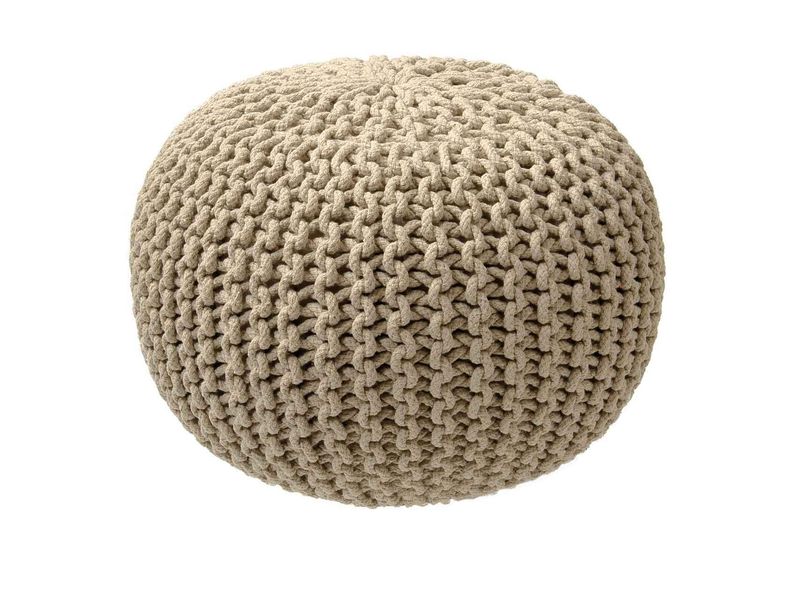 Pouf in maglia 35 x 50 cm Sabbia - Tirolix