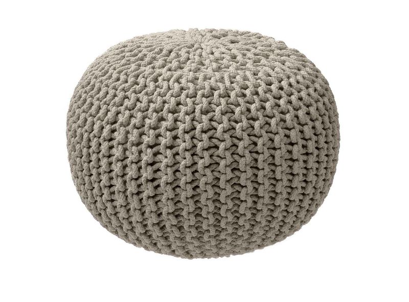 Pouf in maglia 35 x 50 cm Taupe - Tirolix