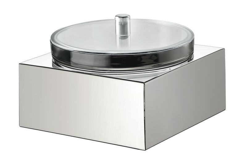 Porta Yogurt Marmellata Refrigerato Inox 18/10 17,5 x 17,5 cm H. 7 cm con Coperchio - Square - Abert