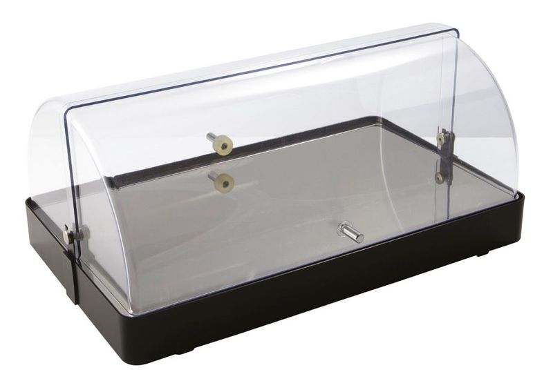 Portaformaggi o Affettati Refrigerato Rettangolare con Coperchio Nero 29 x 48 H. 21 cm - Cosmo - Abert