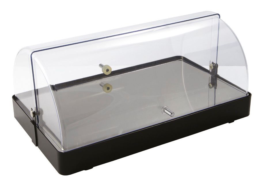 Portaformaggi o Affettati Refrigerato Rettangolare con Coperchio Corten 29 x 48 H. 21 cm - Cosmo - Abert