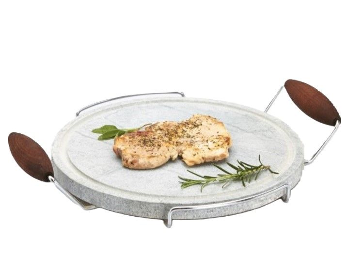 Pietra Ollare Tonda Con Supporto 30 cm - Bisetti