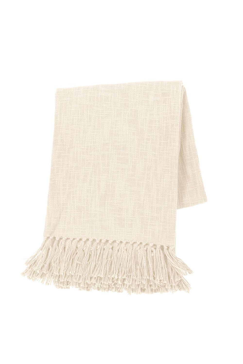 Plaid in cotone slub 130 x 160 cm Crema - Tirolix