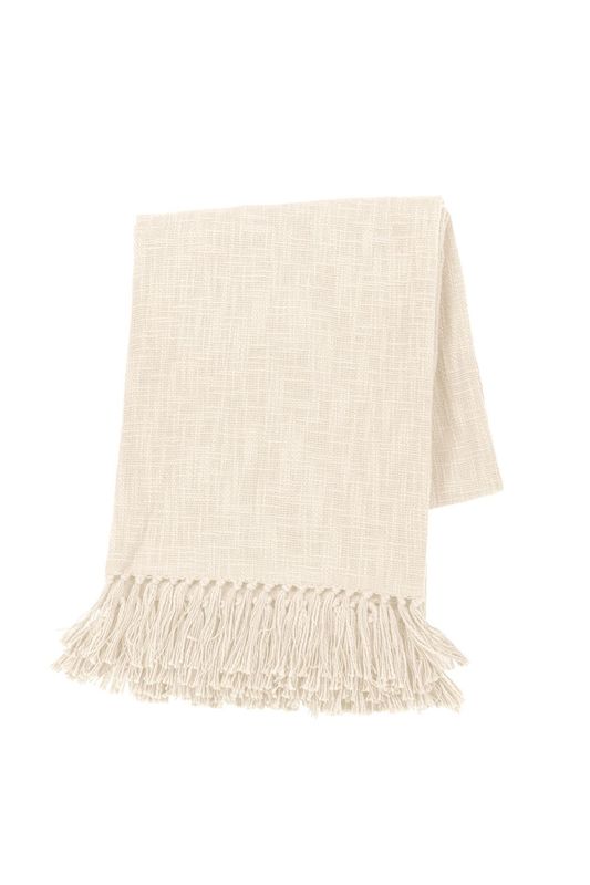 Plaid in cotone slub 130 x 160 cm Crema - Tirolix