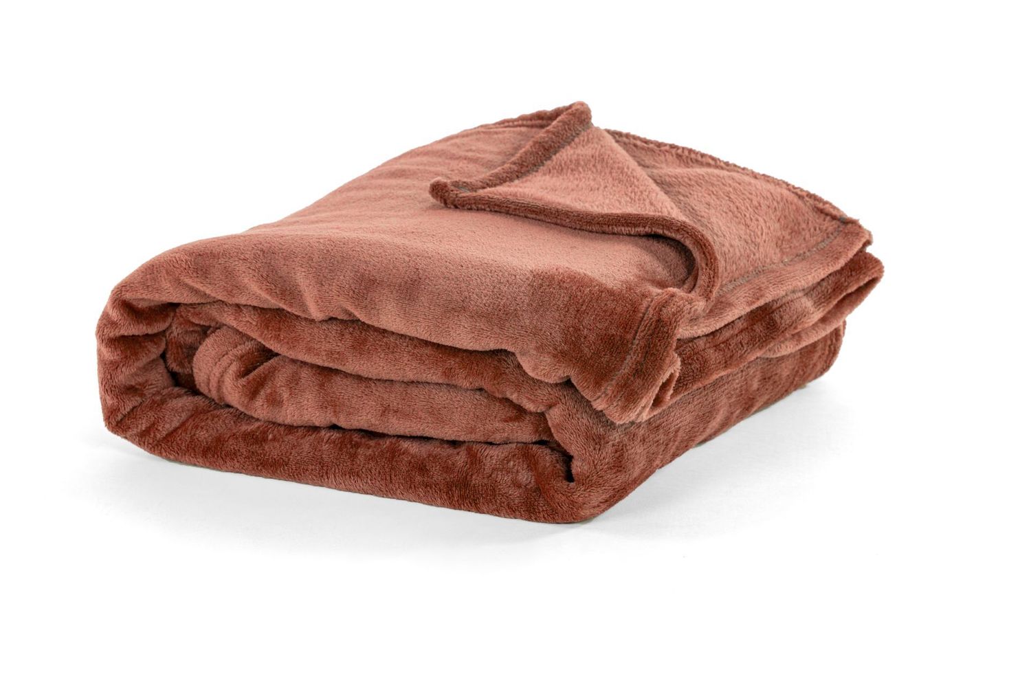 Plaid morbido in pile 130 x 160 cm Marrone - Tirolix