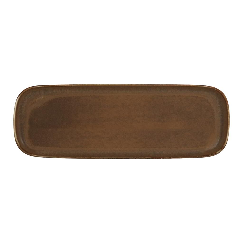 Piatto Rettangolare 37 x 13 cm Saturno Grumpy Marrone - Costa Verde