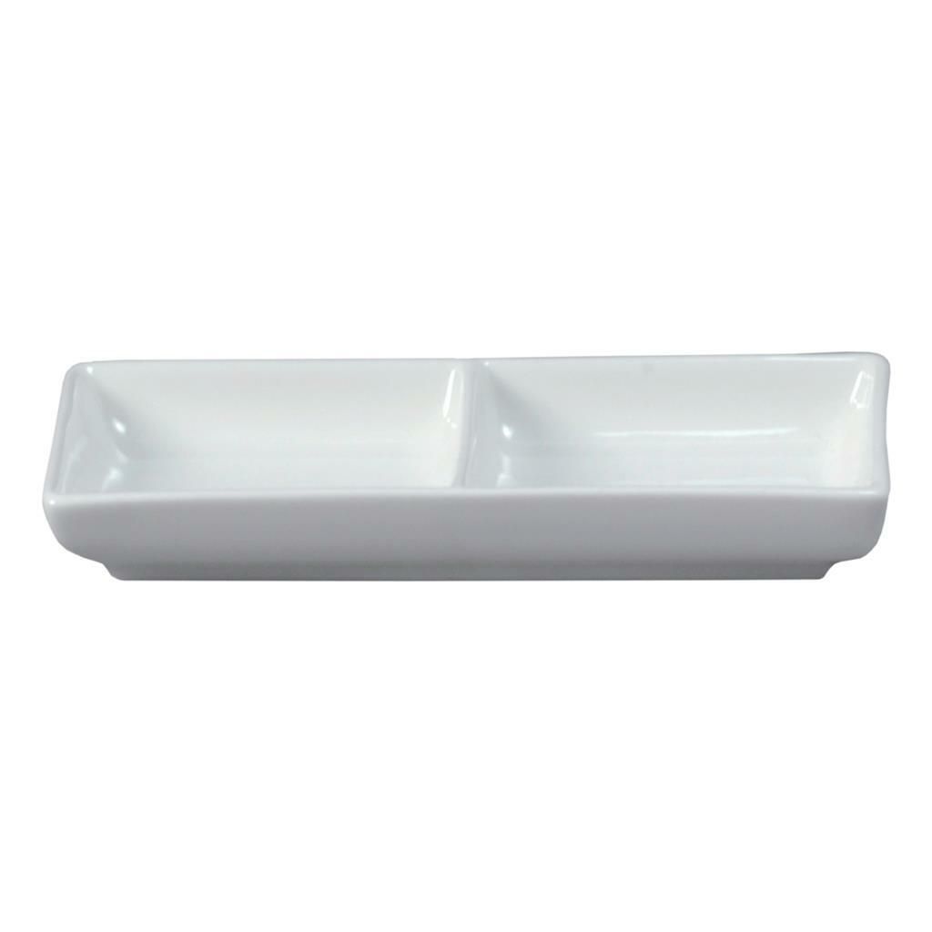 Piatto Rettangolare 2 Scomparti 18 x 8 cm Antipastiere - Tirolix