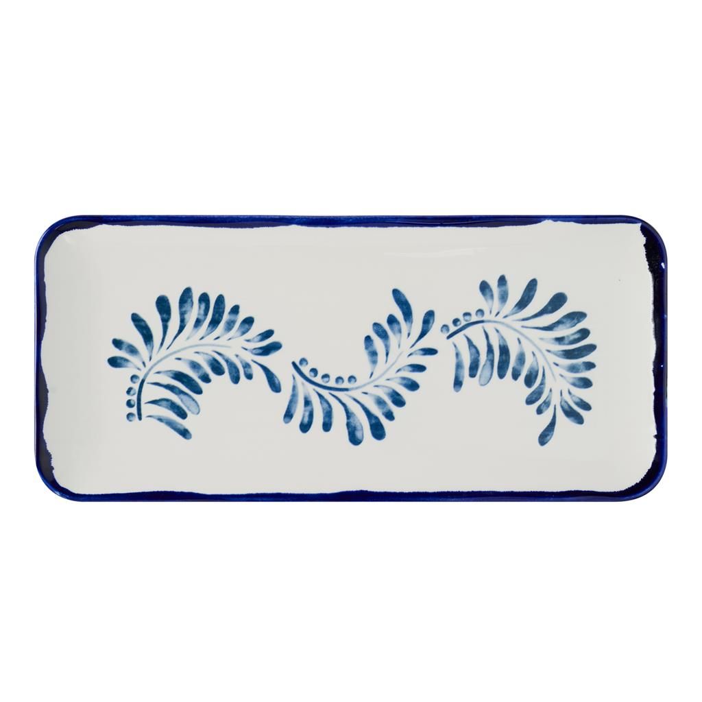 Piatto rettangolare organic 34,6 x 15 x 6 cm Harvest Mediterranean Blue - Dudson