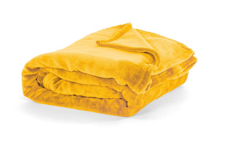 Plaid morbido in pile 130 x 160 cm Giallo - Tirolix