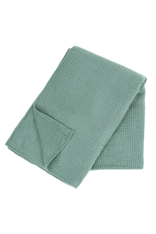 Plaid morbido  a nido d'ape 130x170 cm Verde Salvia - Tirolix