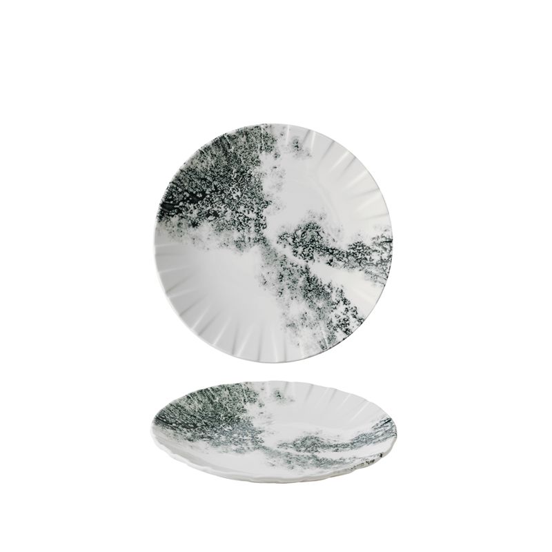 Piatto Piano 23,5 Cm Smoke Black Alchemy Abstract - Churchill