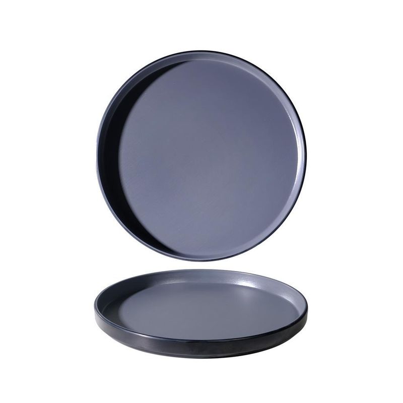 Piatto Piano 20 cm Melamina Bicolor Bicolor Grigio/Nero - Tirolix