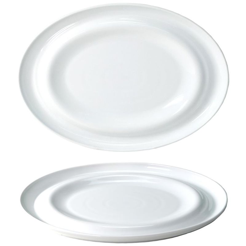 Piatto Ovale 38 x 28 cm Agma White - Costa Verde