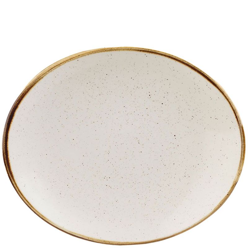 Piatto Ovale Coupe Stonecast Barley White - Churchill