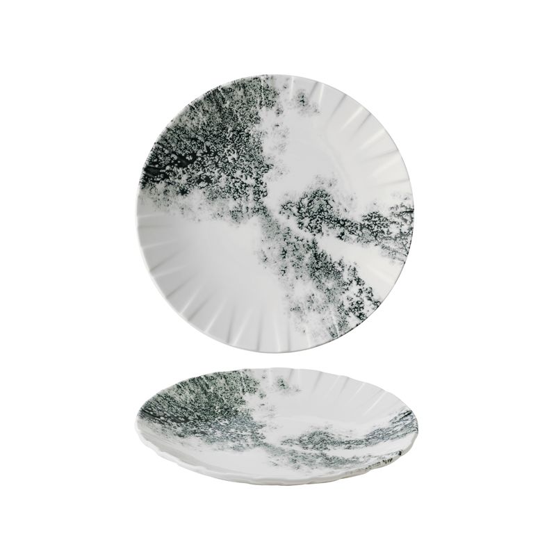 Piatto Piano 27,2 Cm Smoke Black Alchemy Abstract - Churchill