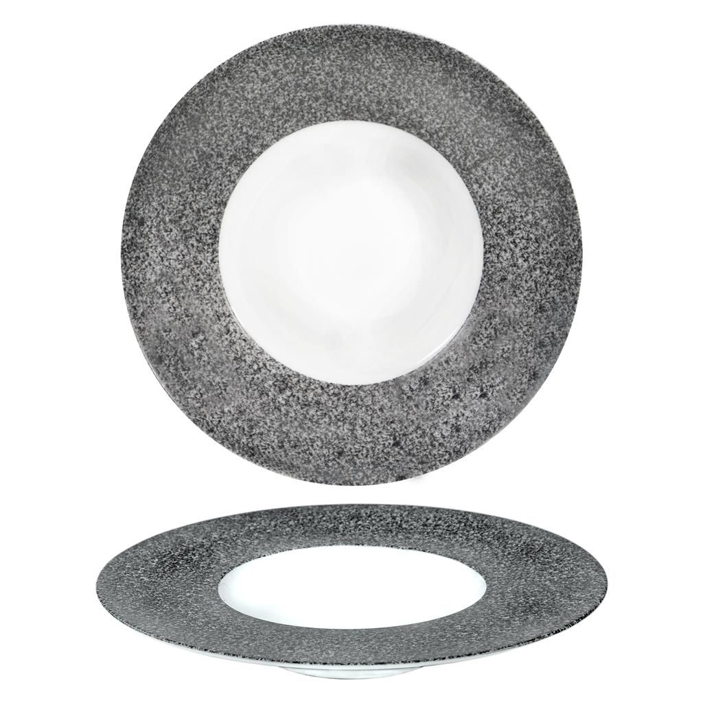 Piatto Pasta 29 cm Saturno Raw Grigio - Costa Verde