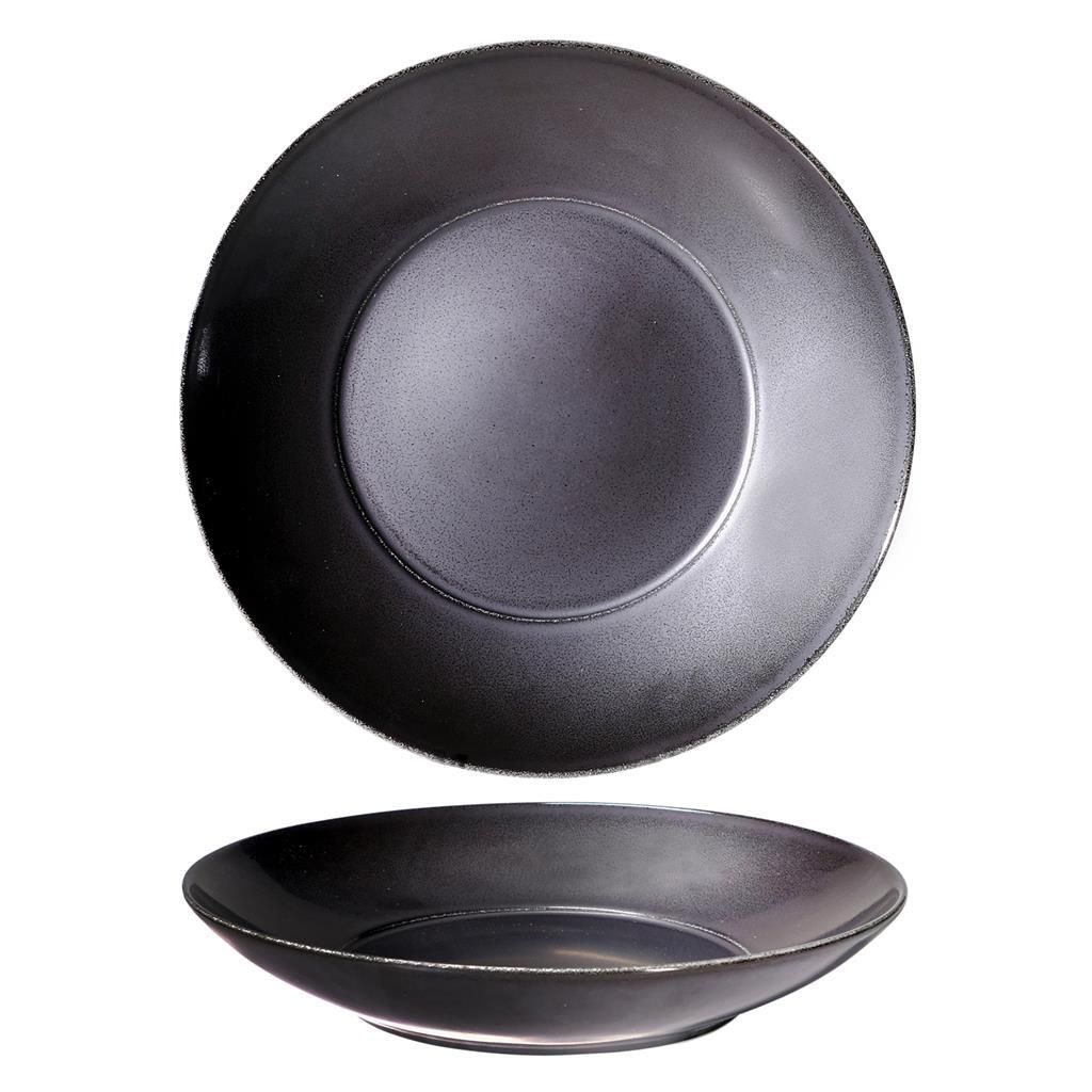 Piatto Fondo Coupe 29 cm Nero Saturno Angry - Costa Verde