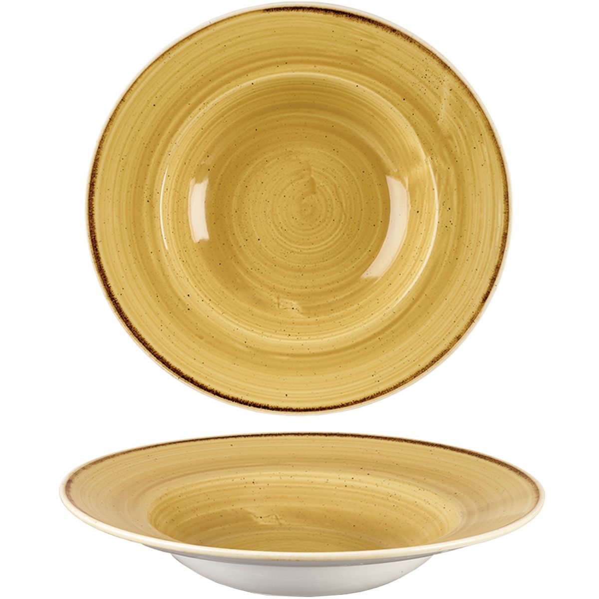 Piatto Fondo Falda Larga 24 Cm Stonecast Mustard Seed Yellow - Churchill