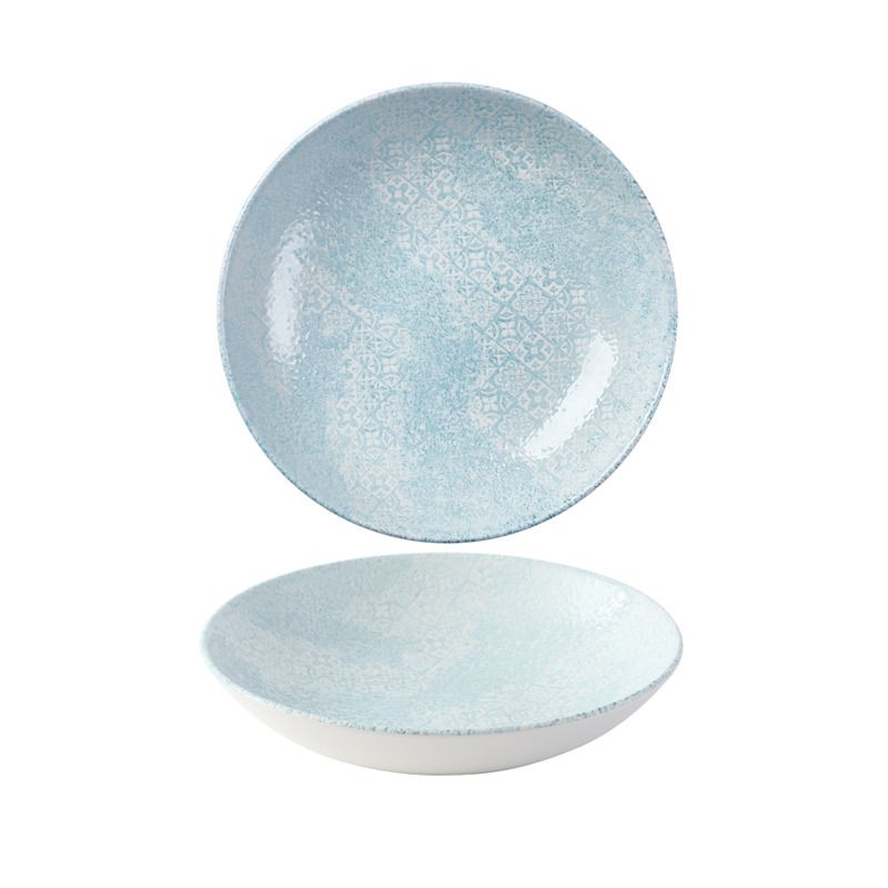 Piatto Fondo 24,8 Cm Vintage Prints Med Tiles Aquamarine - Churchill