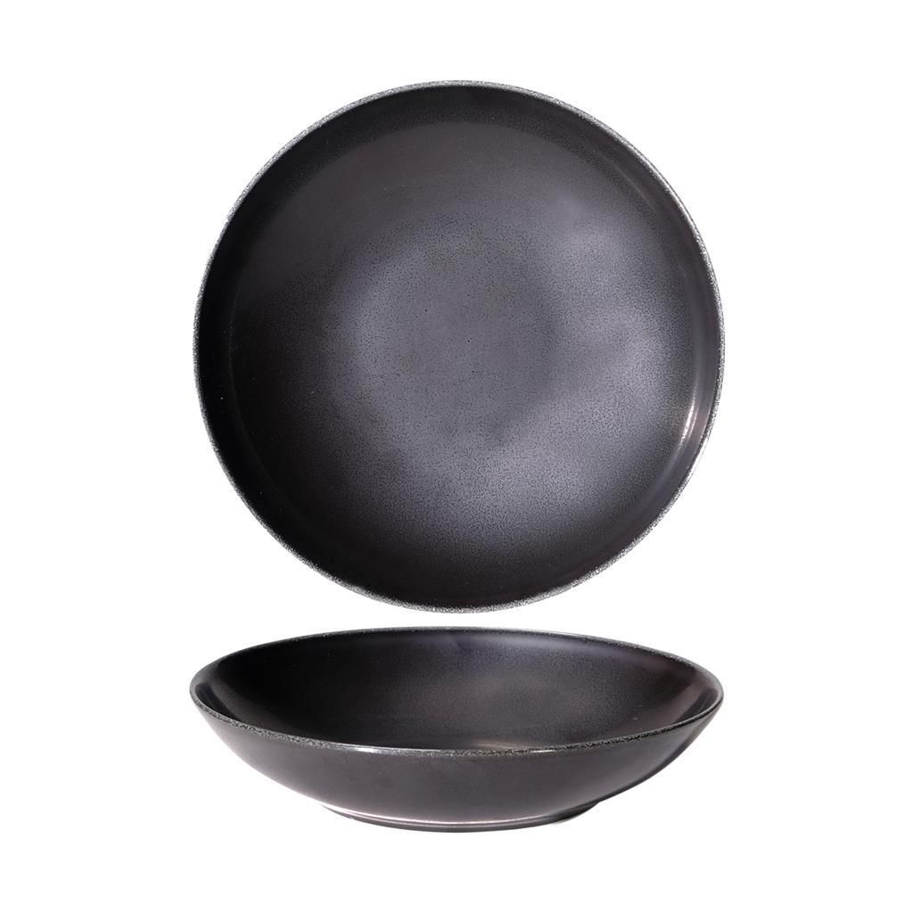 Piatto Fondo Coupe 24 cm Nero Saturno Angry - Costa Verde