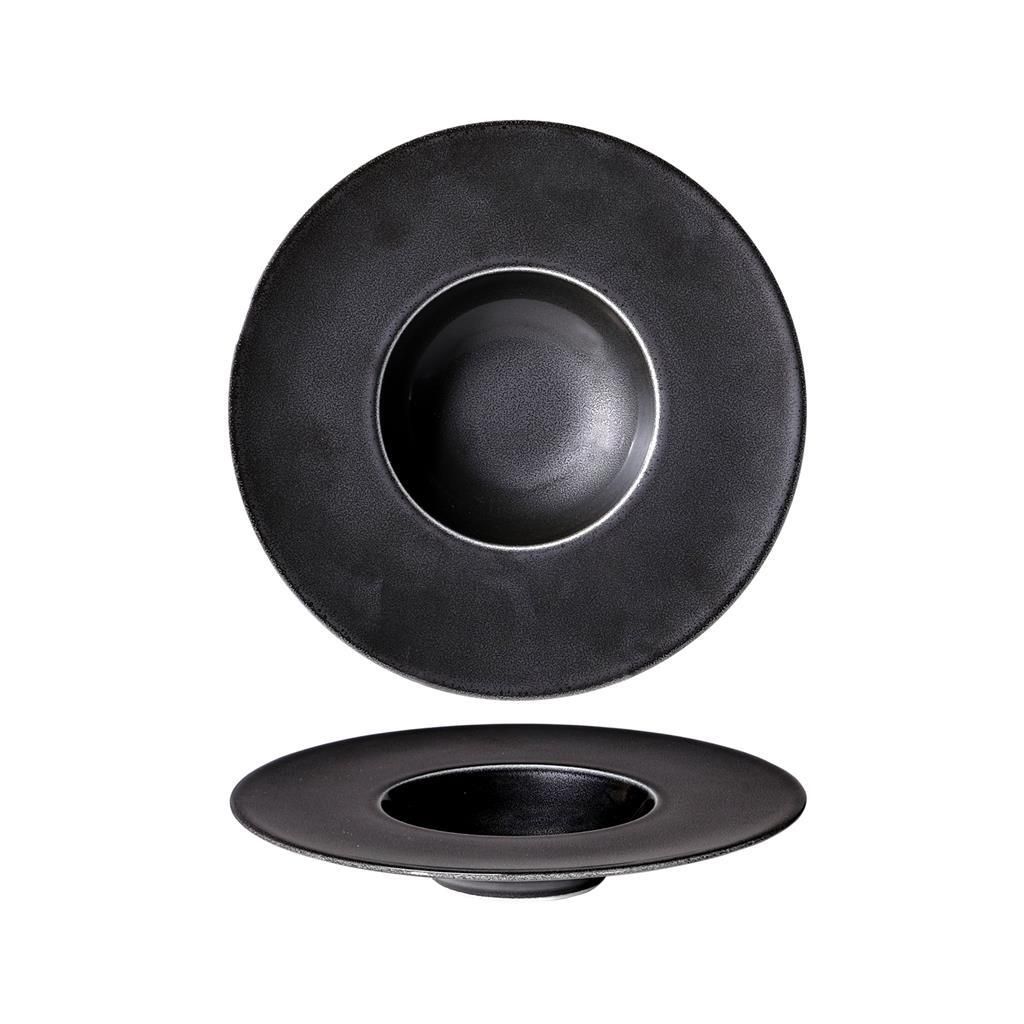 Piatto Gourmet Fondo 18 cm Nero Saturno Angry - Costa Verde