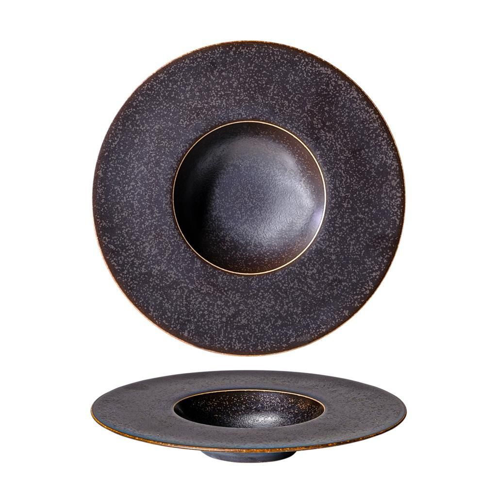 Piatto Gourmet Fondo 25 cm Marrone Saturno Powerful - Costa Verde