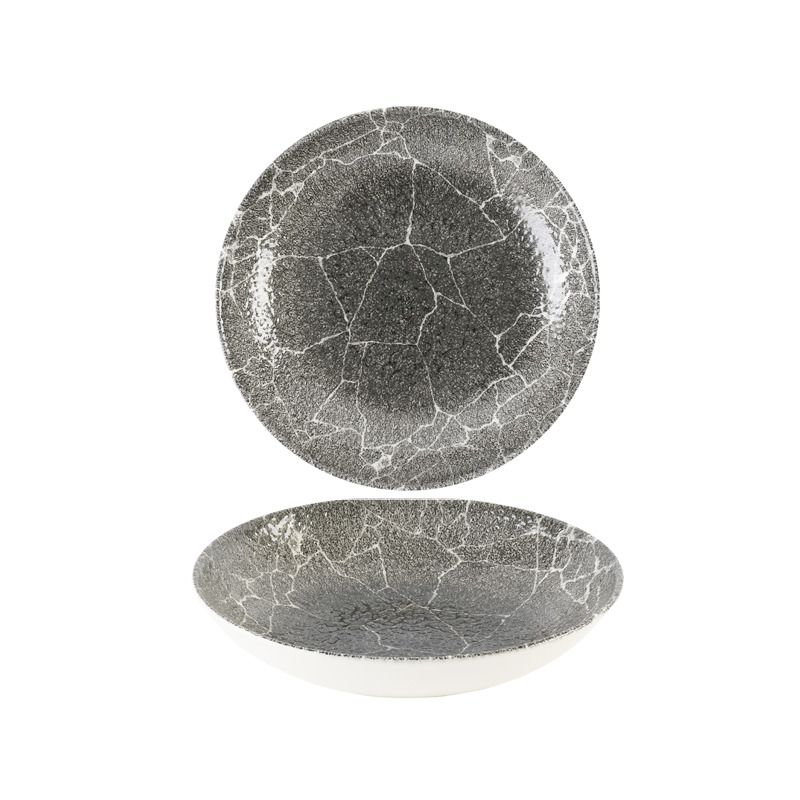 Piatto Fondo 18,2 Cm Studio Prints Kintsugi Reverse Quartz Black - Churchill