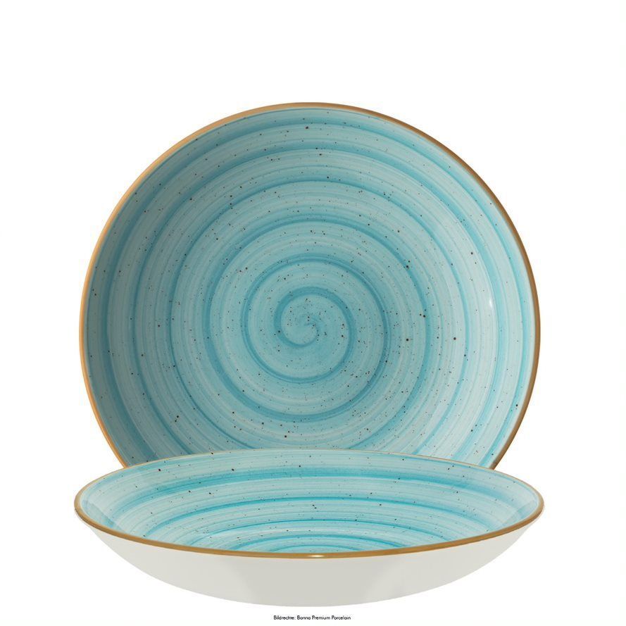 Piatto fondo 23 cm Aura Aqua Bloom - Bonna