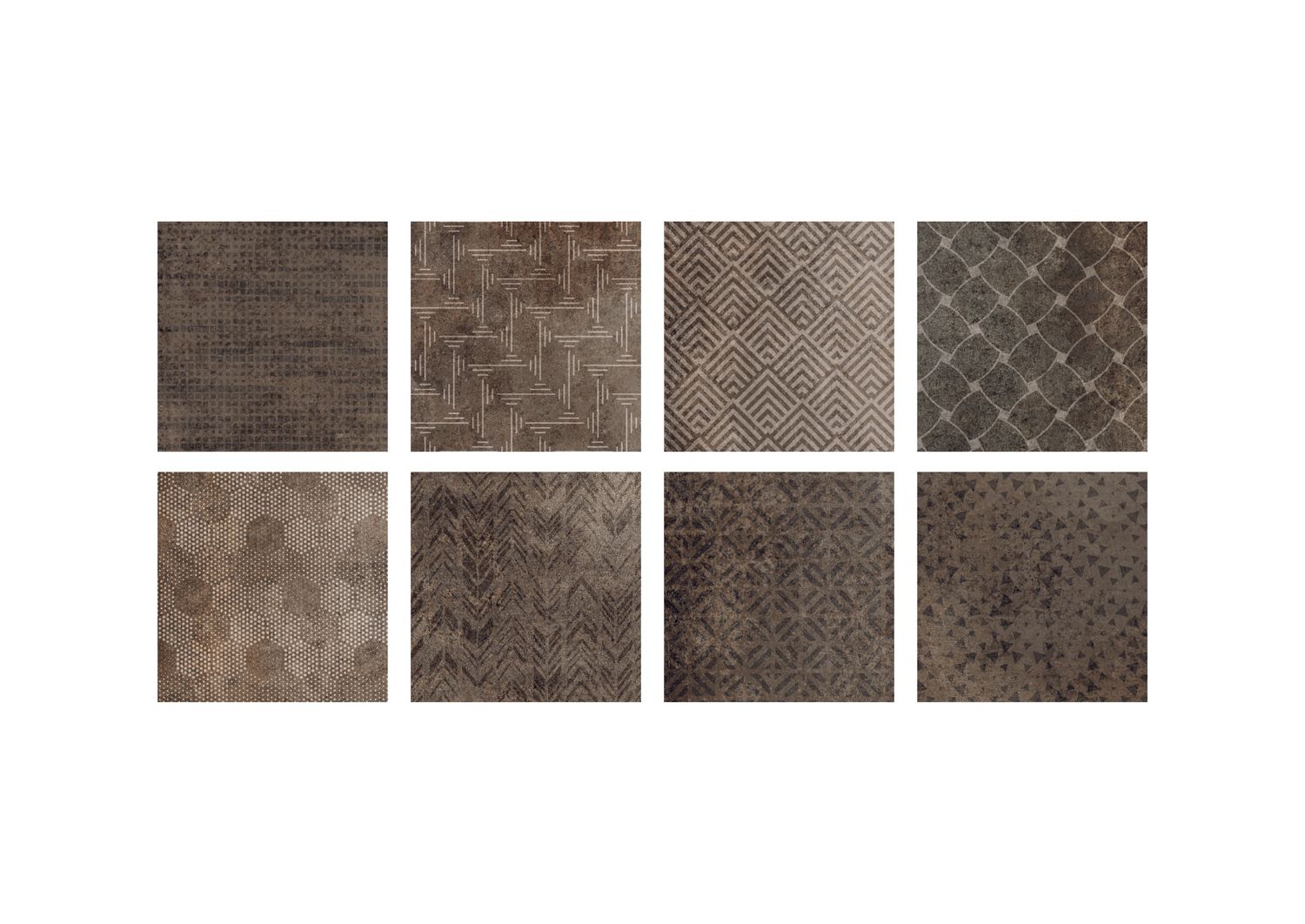 Pianetto per alzata Domino Gres Corten Mix 20x20 cm - Abert