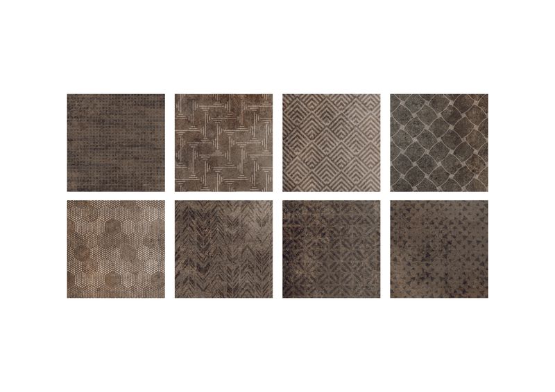 Pianetto per alzata Domino Gres Corten Mix 20x20 cm - Abert