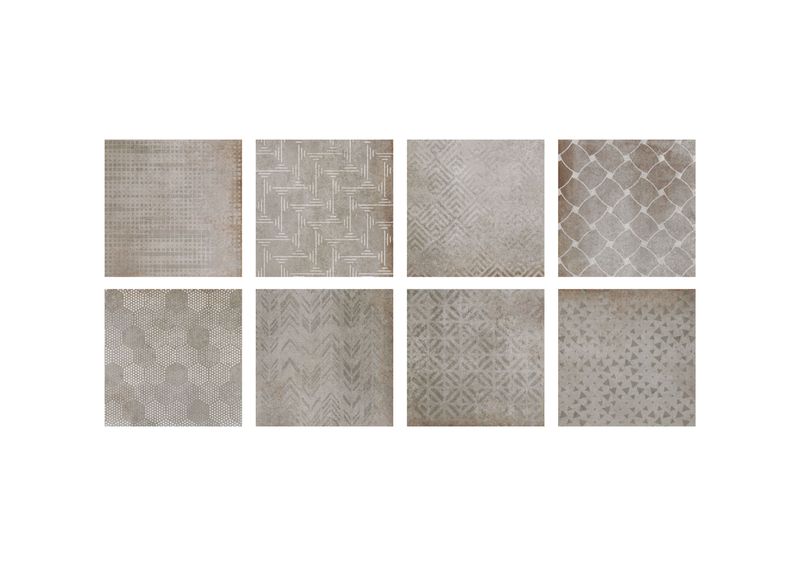 Pianetto per alzata Domino Gres Grey Mix 20x20 cm - Abert