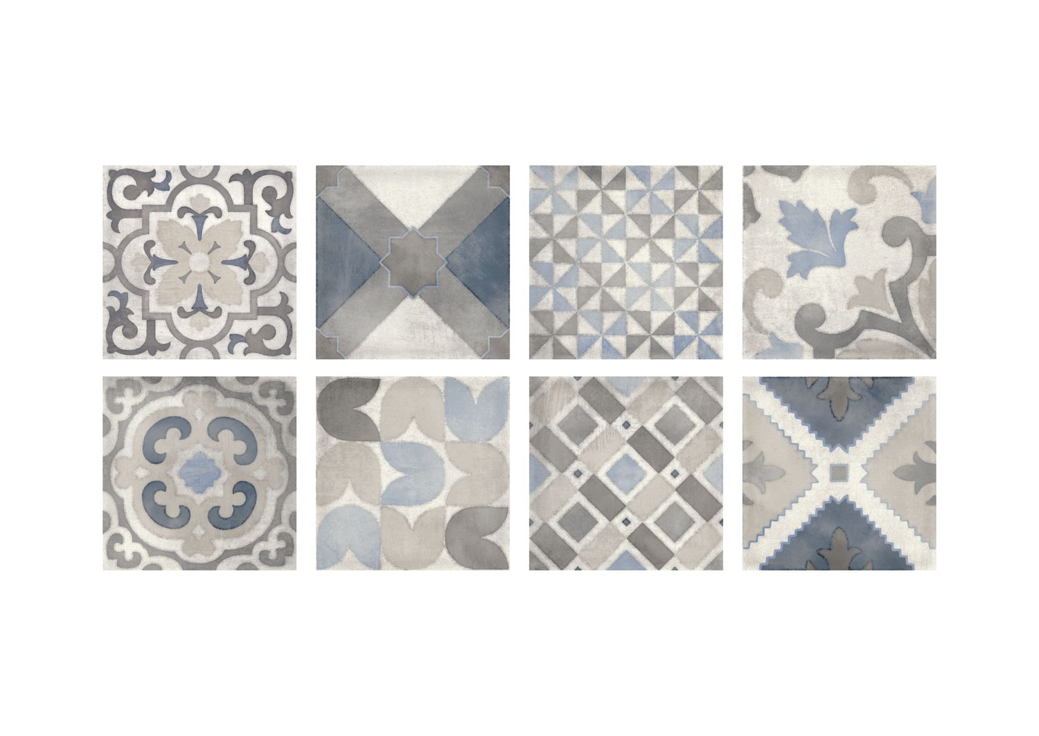 Pianetto per alzata Domino Gres Blue Mix 20x20 cm - Abert