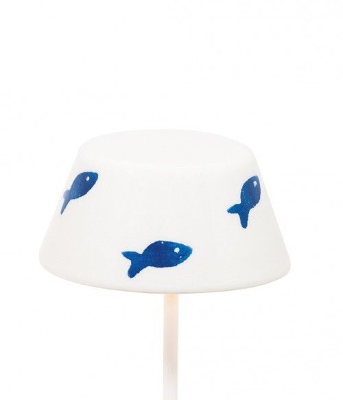 Paralume Swap Mini in ceramica 8,5 x 4 cm Pesci azzurri - Zafferano