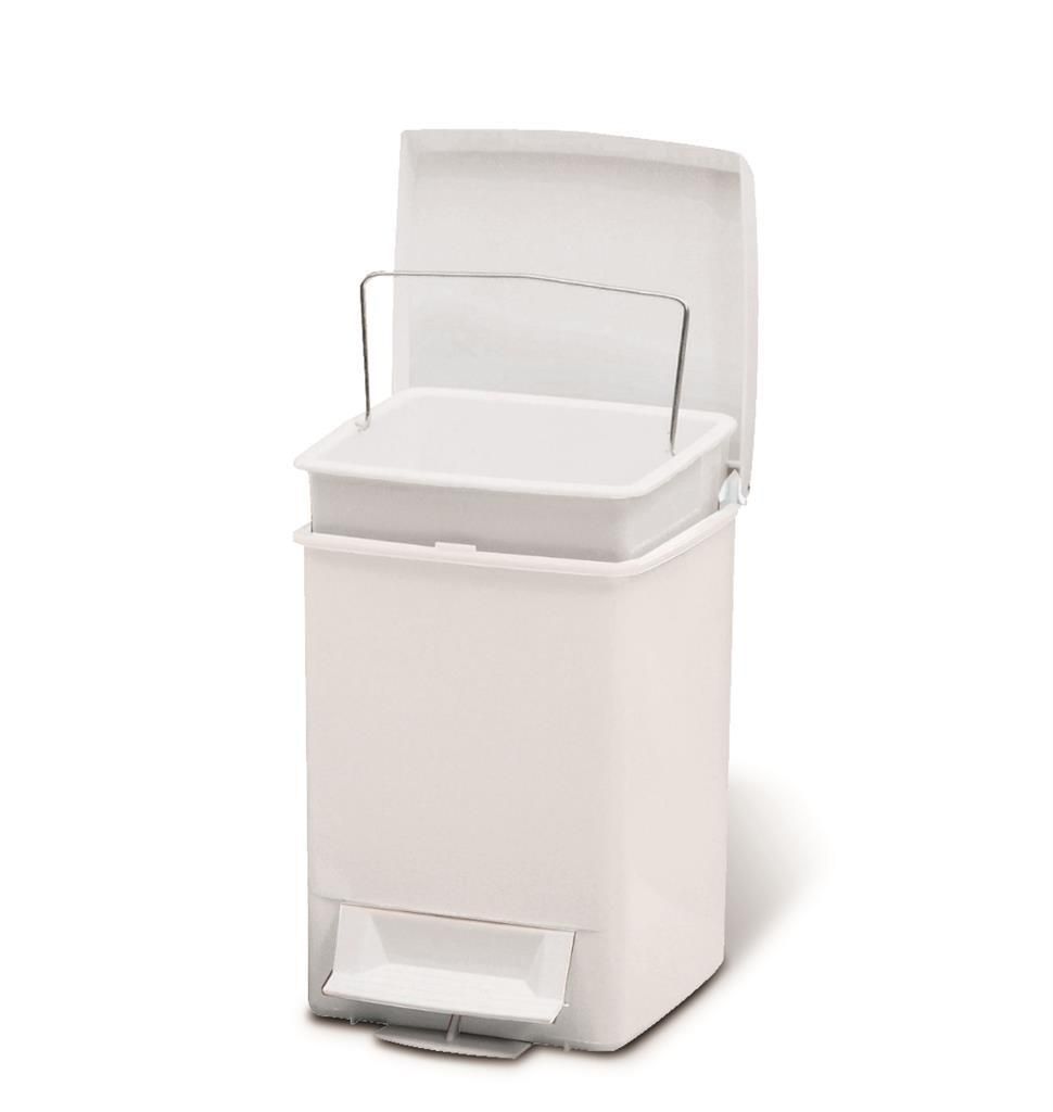 Pattumiera a Pedale 6 l Bianco Miniline - Giganplast