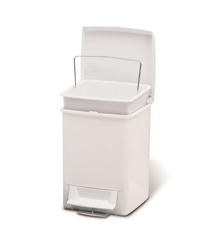 Pattumiera a Pedale 6 l Bianco Miniline - Giganplast