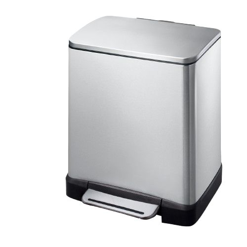 Pattumiera a pedale Prestige Cromo 366 x 445 x 320 mm (10L + 9L) - Aliseo