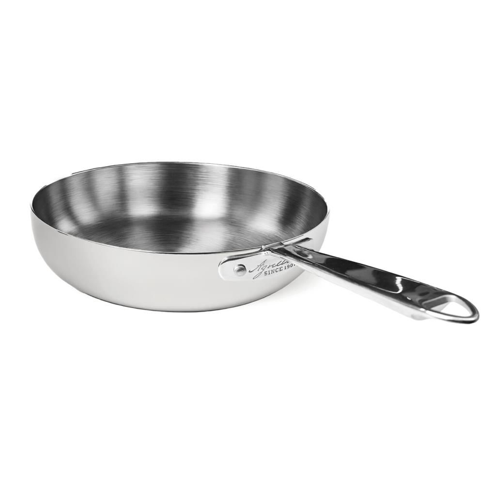 Padella Svasata Alta 1 Manico 28 cm Alu-Inox 3-Ply Induzione - Agnelli