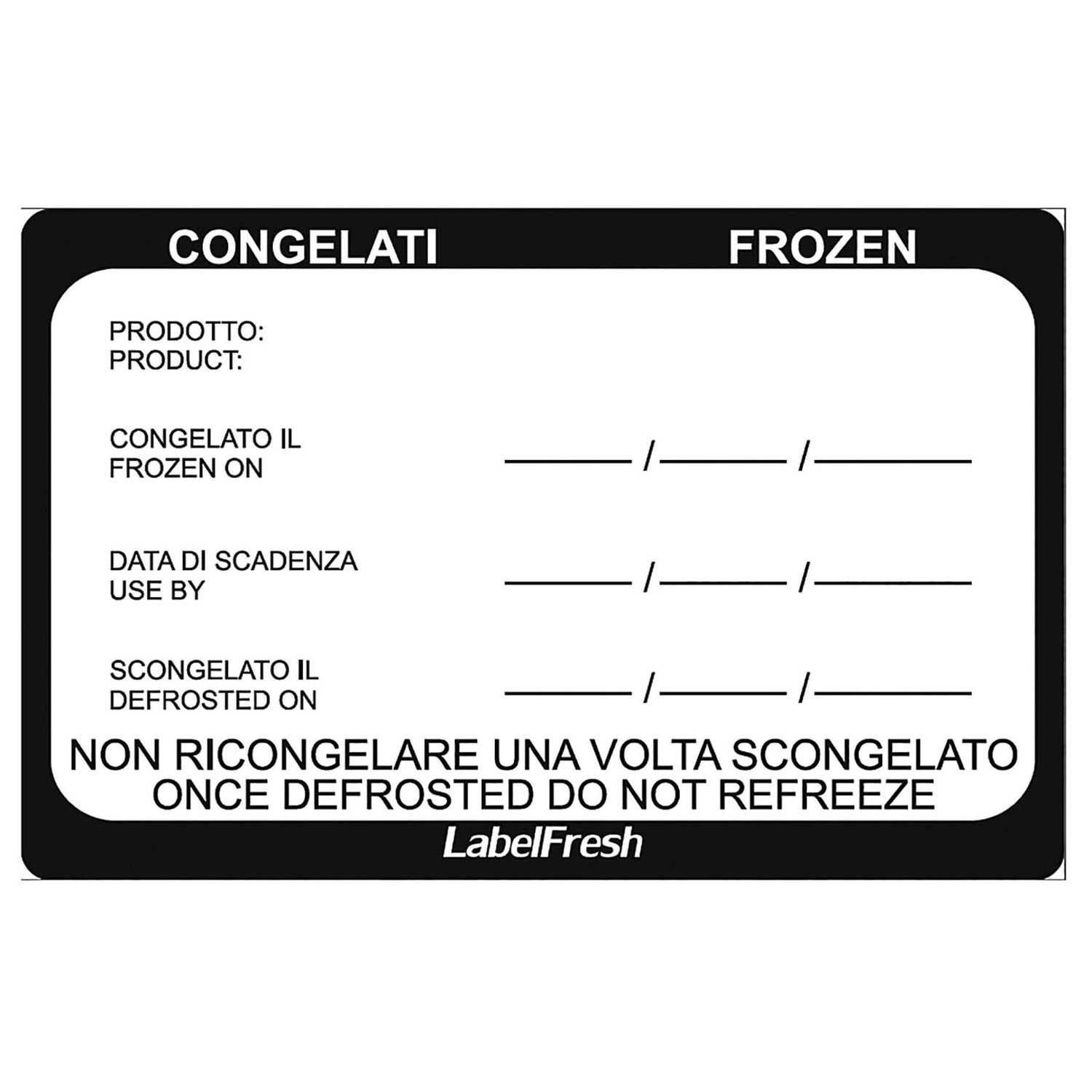 Paderno - Etichette frozen/surgelati 7 x 4,5 cm