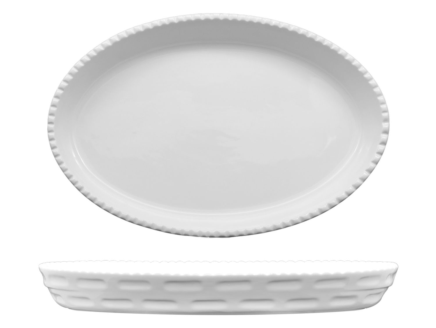 Lioness - Pirofila cordonata ovale 28,5 x 17 cm Justwhite