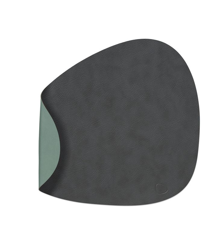 Lind DNA - Tovaglietta Double Curve Cloud anthracite/Nupo pastel green 37x44 cm