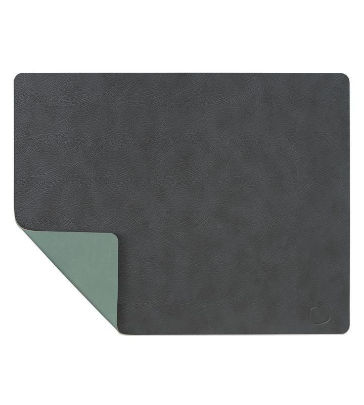 Lind DNA - Tovaglietta Double Square Cloud anthracite/Nupo pastel green 35x45 cm