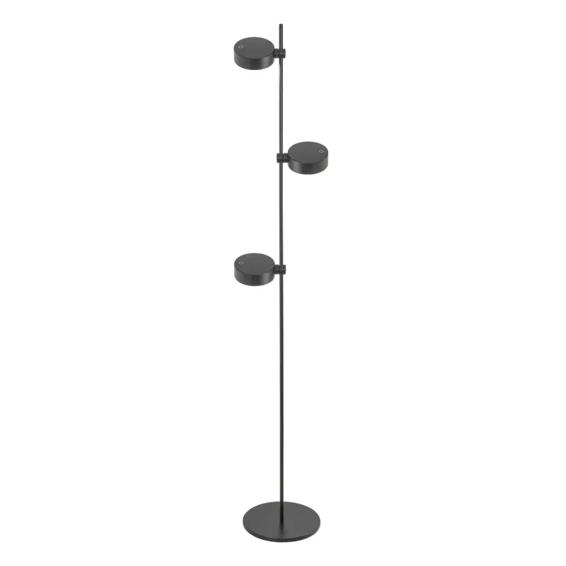 Lampada a terra 3 luci 160 x 25 cm Super O Nero - Zafferano