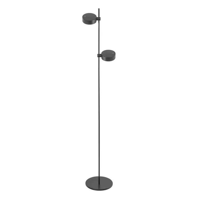 Lampada a terra 2 luci 160 x 25 cm Super O Nero - Zafferano
