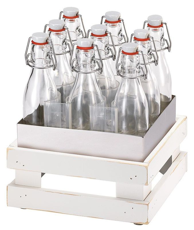 Frilich - 9 Bottiglie con supporto 29h cm Raiser Vintage
