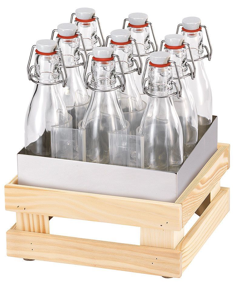 Frilich - 9 bottiglie con supporto 29h cm Raiser Nature