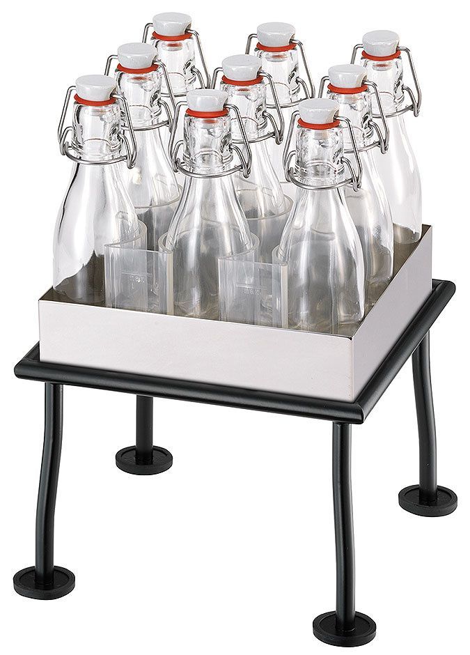 Frilich - 9 bottiglie con supporto Nero 33,2h cm Raiser Rustic 'Black Steel'