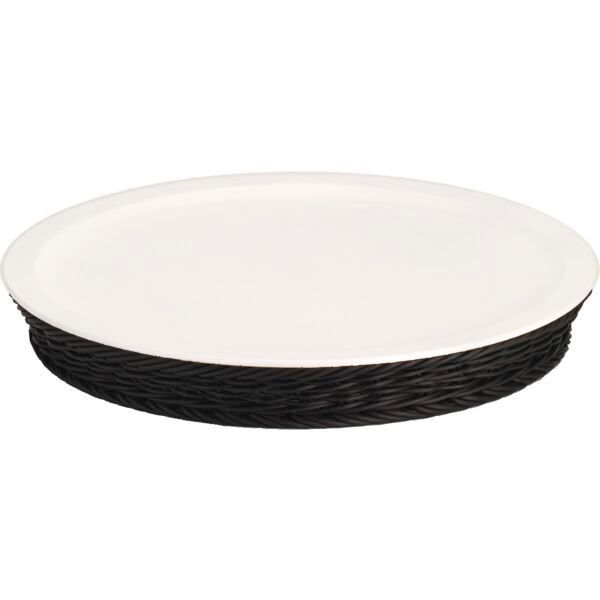 Frilich - Piatto in porcellana con supporto 41 cm Grigio Picknick