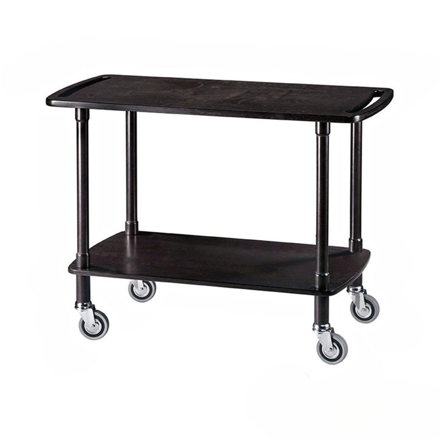 Forcar - Carrello di servizio in legno 2 piani 110 x 40 cm Noce
