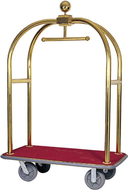 Forcar - Carrello portavaligie e portabiti 124 x 64 x 190 cm Rosso/Ottone