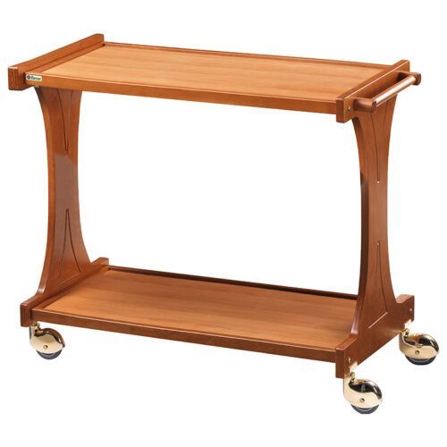 Forcar - Carrello di servizio in legno 2 piani 106 x 55 cm Noce